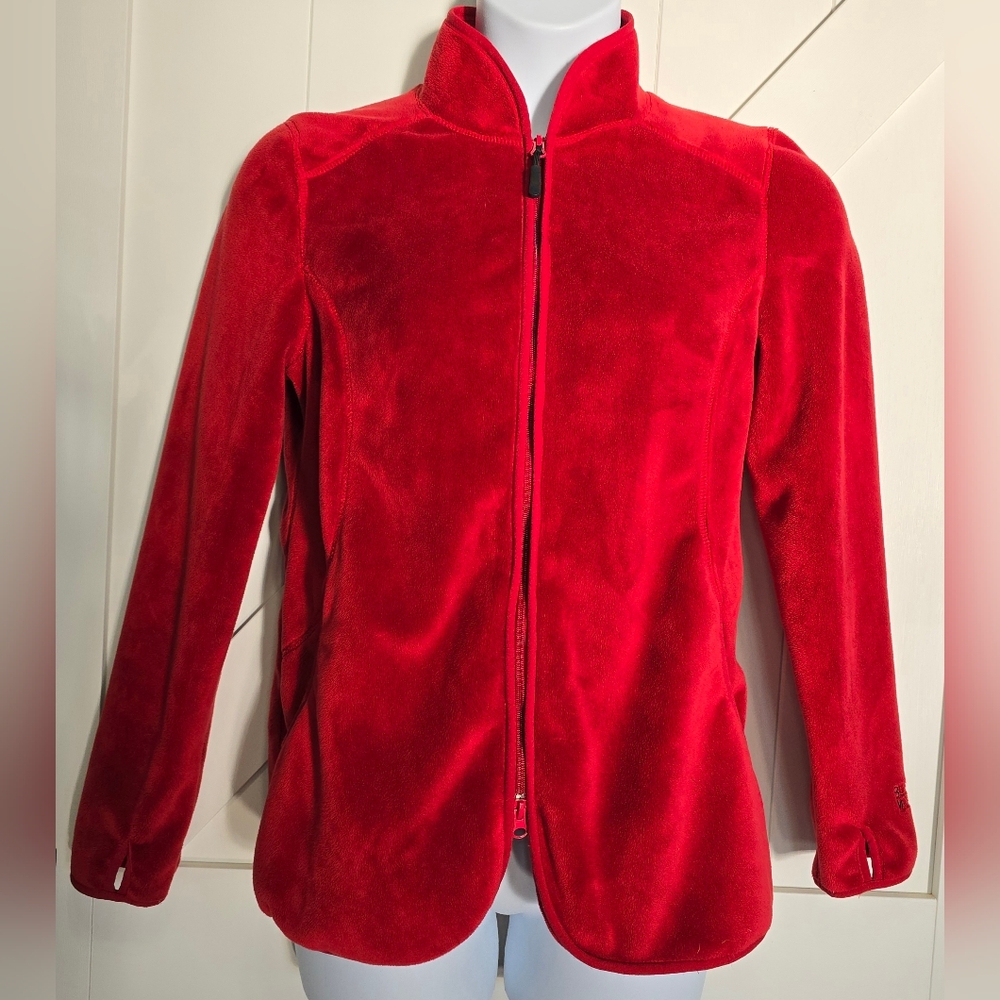 Black Mountain Peak Women’s Jacket Red Velvet Fleece Size Medium Camping